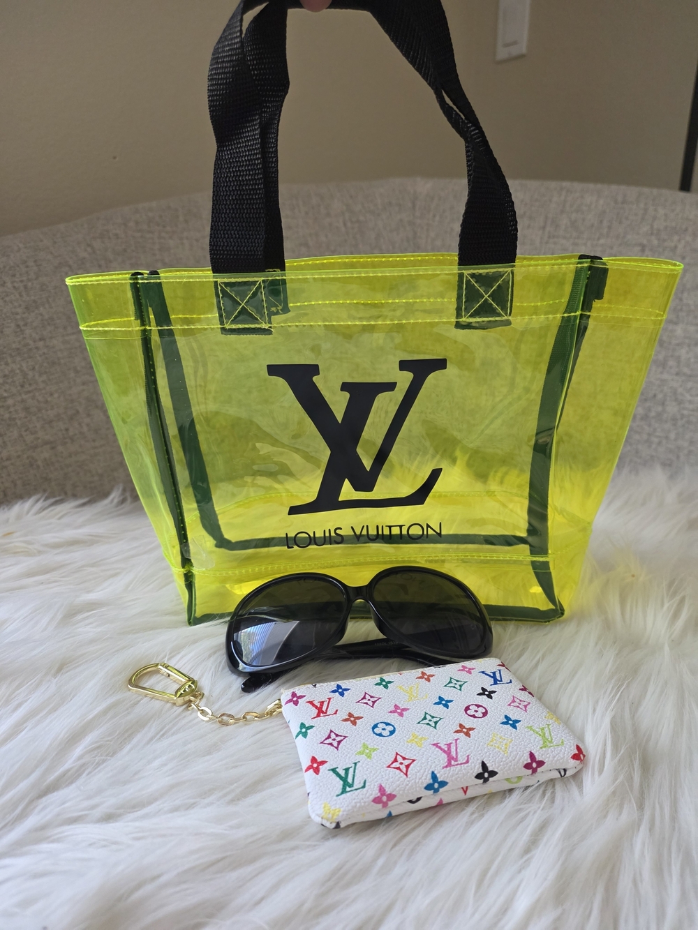 Louis Vuitton Yellow Transparent Tote Bag
